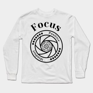 Focus Black Illusion Design Long Sleeve T-Shirt